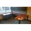 Autumn Maple U/C Suite Wraparound Desk w/ Overhead Storage